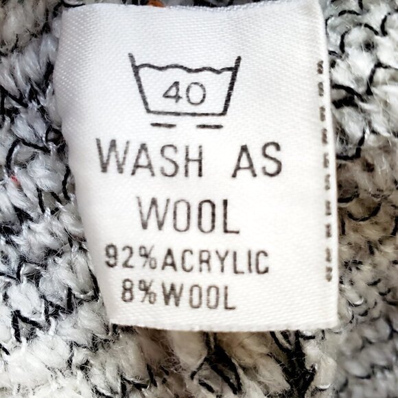 Aviator Abstract Fit Cream-Grey  Wool Blend Knit TurtleNeck Sweater. Size Small - Picture 8 of 9